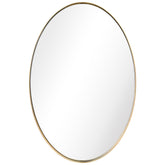 Ultra Brushed Gold Stainless Steel Oval Wall Mirror